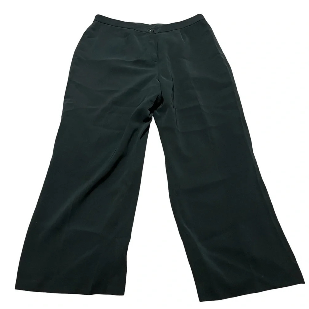 Wide Leg Kasper Plus Size 18 Women's Black Pants Career Business Casual Slacks